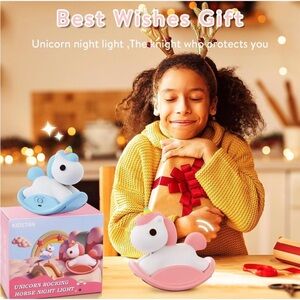 Pink Unicorn Rocking Horse Night Light